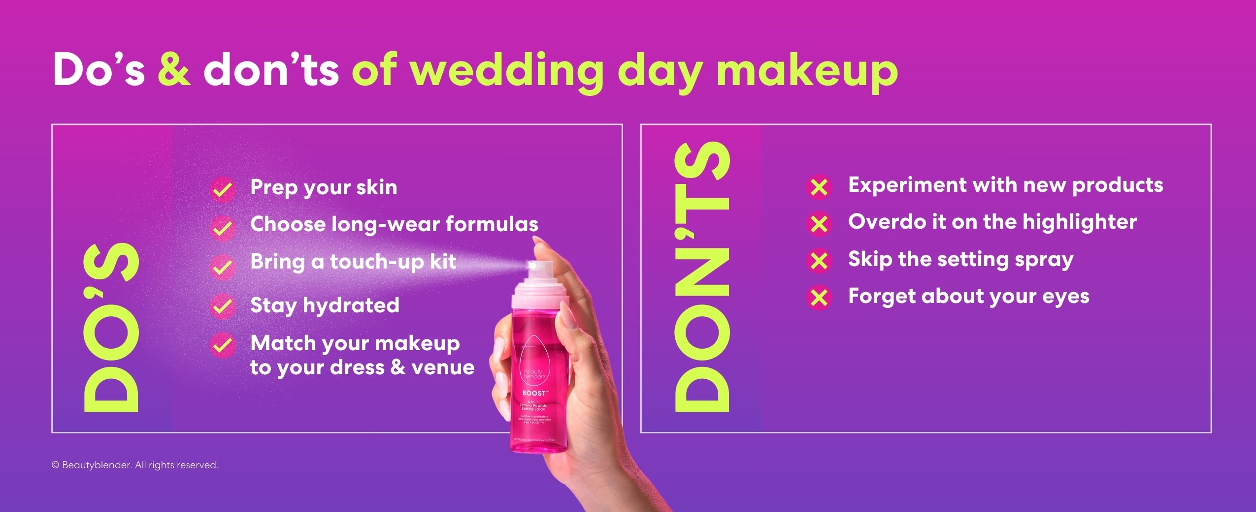 Do's and don'ts of wedding day makeup