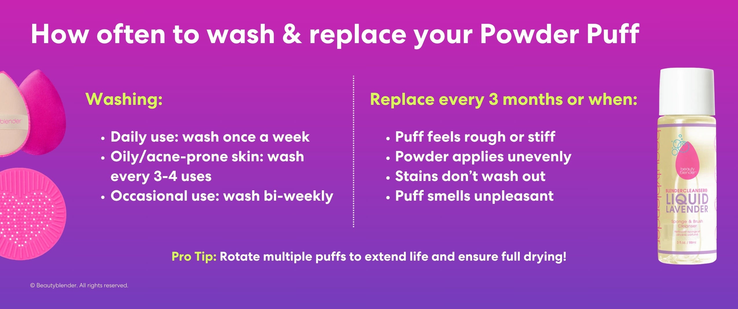 How often to wash & replace your Powder Puff