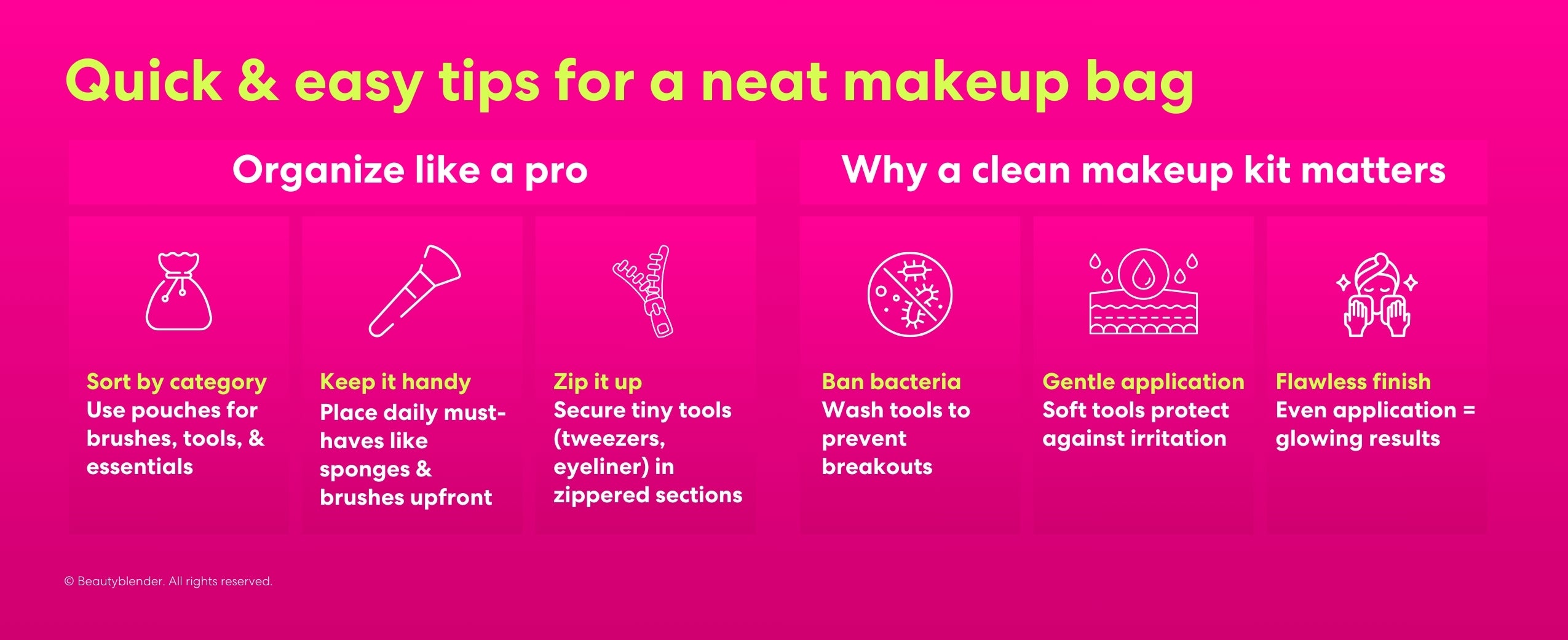 tips for neat makeup bag