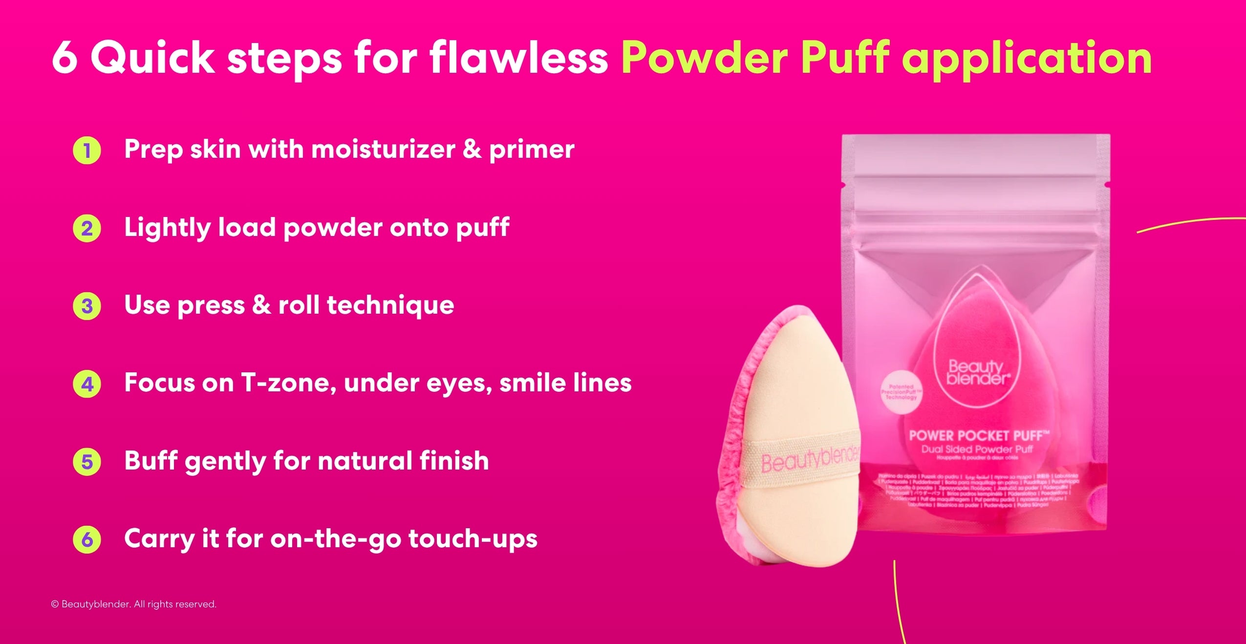 6 Quick steps for flawless Powder Puff application