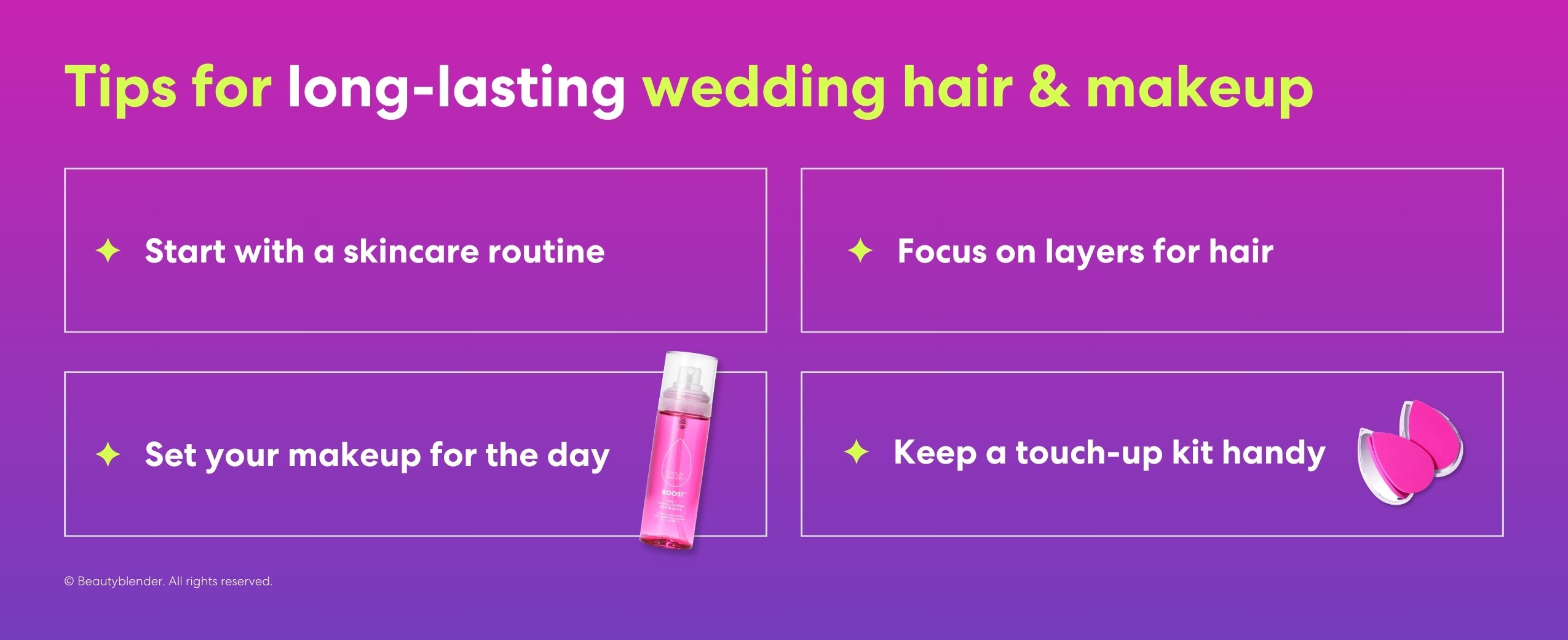 Tips for long-lasting wedding hair and makeup