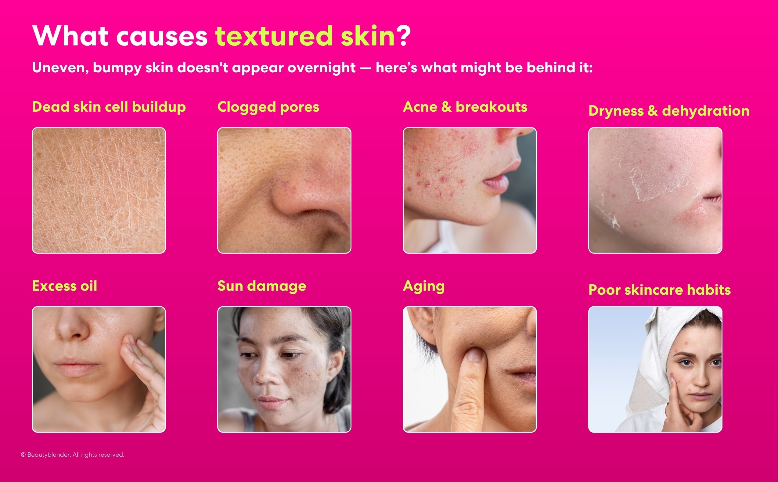 What causes textured skin?