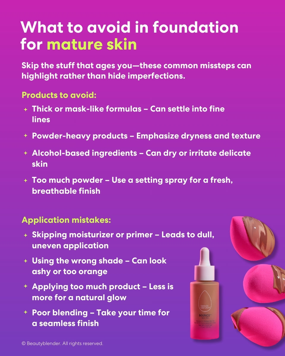 What to avoid in foundation for mature skin